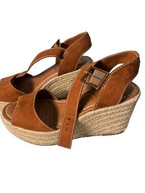 Circus by Sam Edelman Rust Orange Baker Espadrille Platform Wedge Sandals Boho